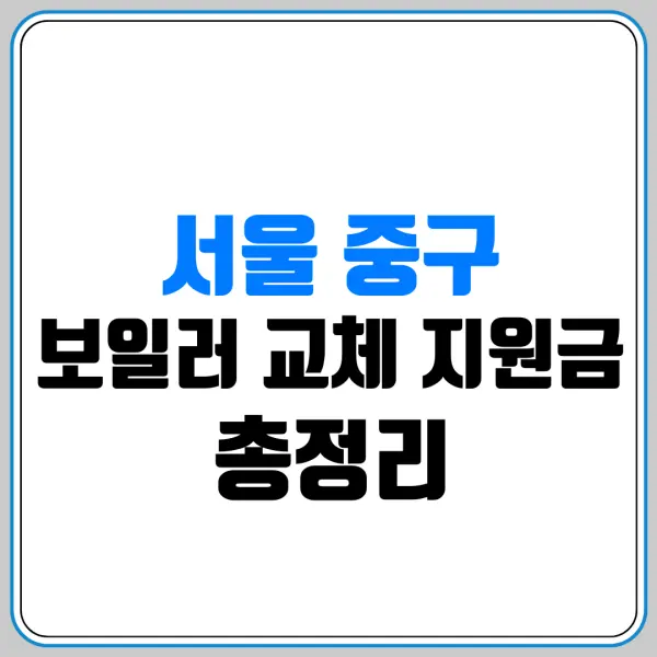 서울 중구 보일러 교체 지원금 총정리 | 대상·금액·신청 방법 | 신청하기 | 지원금 조회