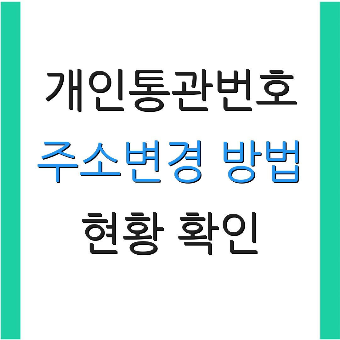 개인통관번호 주소변경 방법 현황 확인 | 신규 발급 신청 | 추가 정보