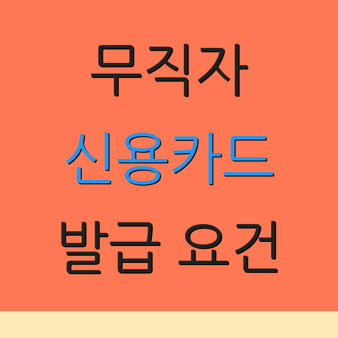 무직자 신용카드 발급 요건 | 신청 절차 | 예상 한도액