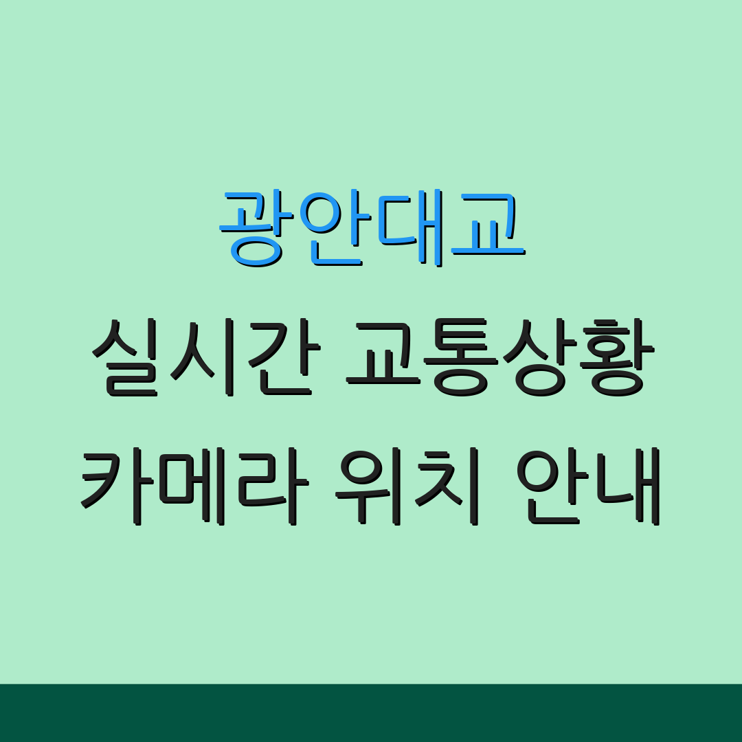 광안대교 실시간 교통상황 카메라 위치 안내 | 요금 정보 확인 | 혼잡도 체크 방법