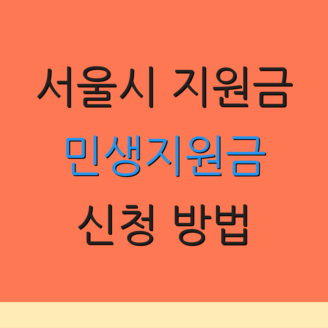 서울시 지원금 민생지원금 신청 방법 | 주의 사항 | 지원 자격