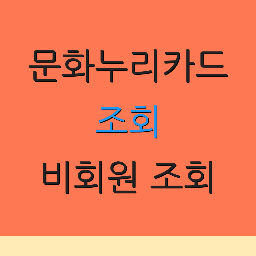 문화누리카드 조회 비회원 조회 | 실시간 확인 | 카드 사용법